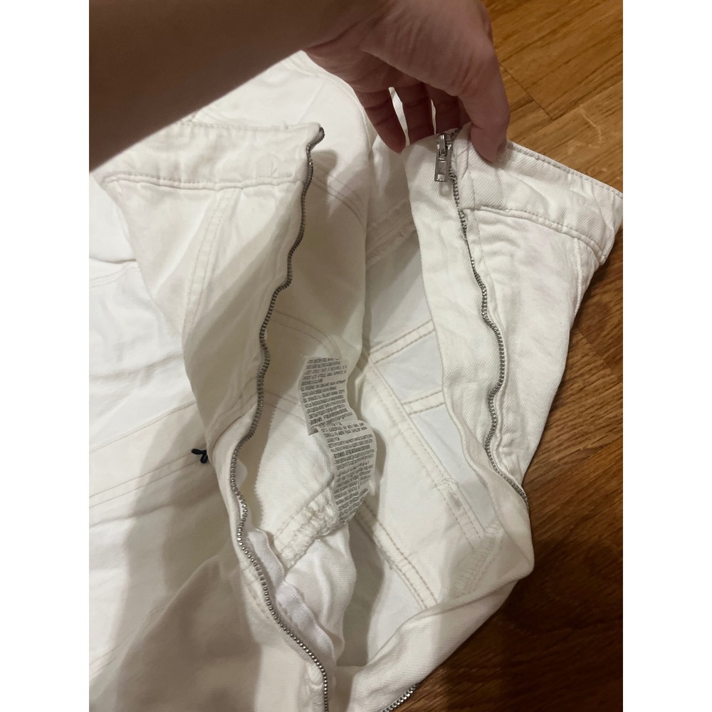 NEW Zara Medium Overall Coverall White Medium Strapless Denim - Picture 7 of 9